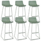 Scandinavian Low Back Bar Stool Plastic Stool with Metal Base