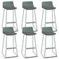 Scandinavian Low Back Bar Stool Plastic Stool with Metal Base