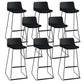 Scandinavian Low Back Bar Stool Plastic Stool with Metal Base