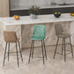 Contemporary Leather Counter Stool Armless Stool with Metal Legs