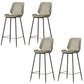 Contemporary Leather Counter Stool Armless Stool with Metal Legs