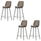 Contemporary Leather Counter Stool Armless Stool with Metal Legs
