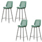 Contemporary Leather Counter Stool Armless Stool with Metal Legs