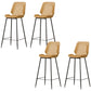Contemporary Leather Counter Stool Armless Stool with Metal Legs