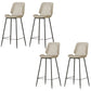 Contemporary Leather Counter Stool Armless Stool with Metal Legs