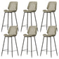Contemporary Leather Counter Stool Armless Stool with Metal Legs