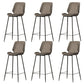 Contemporary Leather Counter Stool Armless Stool with Metal Legs