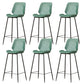 Contemporary Leather Counter Stool Armless Stool with Metal Legs