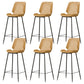 Contemporary Leather Counter Stool Armless Stool with Metal Legs
