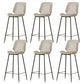 Contemporary Leather Counter Stool Armless Stool with Metal Legs