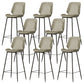 Contemporary Leather Counter Stool Armless Stool with Metal Legs