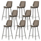 Contemporary Leather Counter Stool Armless Stool with Metal Legs