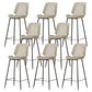 Contemporary Leather Counter Stool Armless Stool with Metal Legs