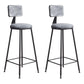 Modern Armless Backrest Counter Stool Iron Balcony Bar Stool with Cushion and Pedal