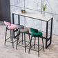 Modern Armless Backrest Counter Stool Iron Balcony Bar Stool with Cushion and Pedal
