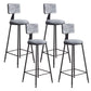 Modern Armless Backrest Counter Stool Iron Balcony Bar Stool with Cushion and Pedal