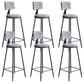 Modern Armless Backrest Counter Stool Iron Balcony Bar Stool with Cushion and Pedal
