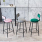 Modern Armless Backrest Counter Stool Iron Balcony Bar Stool with Cushion and Pedal