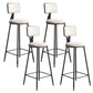 Modern Armless Backrest Counter Stool Iron Balcony Bar Stool with Cushion and Pedal