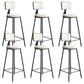 Modern Armless Backrest Counter Stool Iron Balcony Bar Stool with Cushion and Pedal