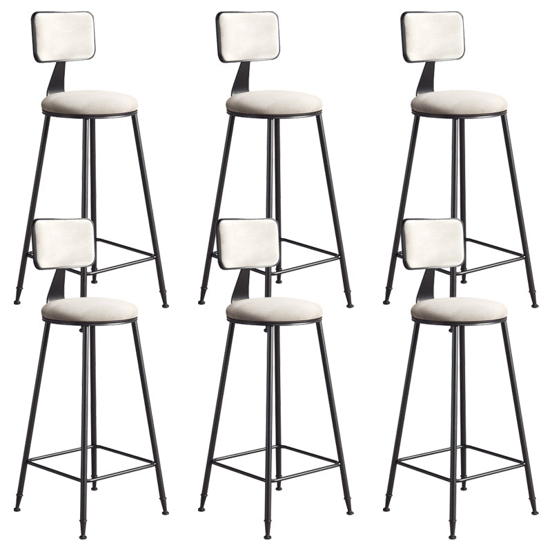 Modern Armless Backrest Counter Stool Iron Balcony Bar Stool with Cushion and Pedal