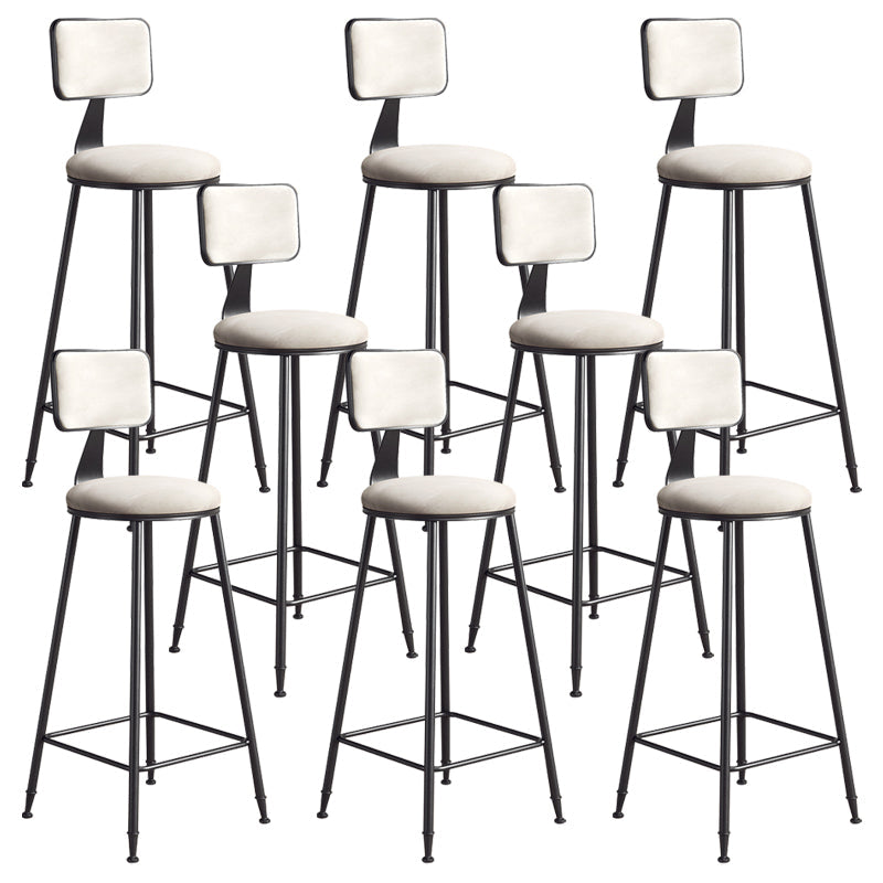 Modern Armless Backrest Counter Stool Iron Balcony Bar Stool with Cushion and Pedal