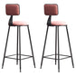 Modern Armless Backrest Counter Stool Iron Balcony Bar Stool with Cushion and Pedal