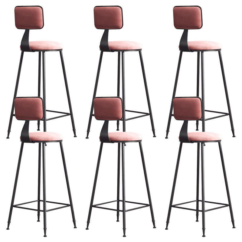Modern Armless Backrest Counter Stool Iron Balcony Bar Stool with Cushion and Pedal