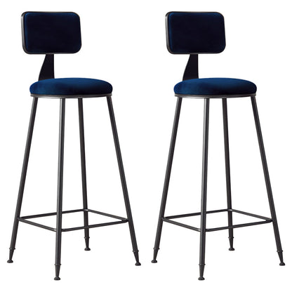 Modern Armless Backrest Counter Stool Iron Balcony Bar Stool with Cushion and Pedal