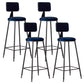 Modern Armless Backrest Counter Stool Iron Balcony Bar Stool with Cushion and Pedal