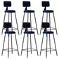 Modern Armless Backrest Counter Stool Iron Balcony Bar Stool with Cushion and Pedal