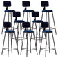 Modern Armless Backrest Counter Stool Iron Balcony Bar Stool with Cushion and Pedal