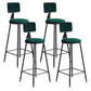 Modern Armless Backrest Counter Stool Iron Balcony Bar Stool with Cushion and Pedal
