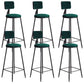 Modern Armless Backrest Counter Stool Iron Balcony Bar Stool with Cushion and Pedal