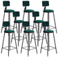 Modern Armless Backrest Counter Stool Iron Balcony Bar Stool with Cushion and Pedal