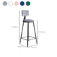 Modern Armless Backrest Counter Stool Iron Balcony Bar Stool with Cushion and Pedal