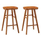 Industrial Counter High Stool Solid Wood Backless Bar Stool with 4 Legs