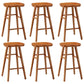 Industrial Counter High Stool Solid Wood Backless Bar Stool with 4 Legs