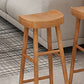 Industrial Counter High Stool Solid Wood Backless Bar Stool with 4 Legs