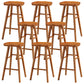 Modern Armless Backless Counter Stool Pine Wood Cafe Bar Stool with Pedal