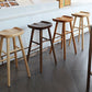 Modern Armless Backless Counter Stool Pine Wood Cafe Bar Stool with Pedal