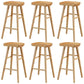 Modern Armless Backless Counter Stool Pine Wood Cafe Bar Stool with Pedal
