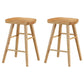 Modern Armless Backless Counter Stool Pine Wood Cafe Bar Stool with Pedal
