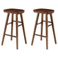 Modern Armless Backless Counter Stool Pine Wood Cafe Bar Stool with Pedal