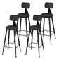 Contemporary Faux Leather Counter Stools Metal Bar Stools for Home Use