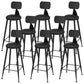 Contemporary Faux Leather Counter Stools Metal Bar Stools for Home Use