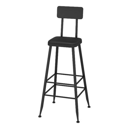 Contemporary Faux Leather Counter Stools Metal Bar Stools for Home Use