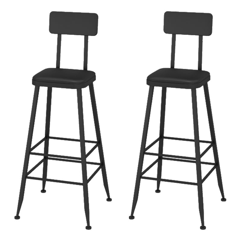 Contemporary Faux Leather Counter Stools Metal Bar Stools for Home Use