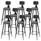 Contemporary Faux Leather Counter Stools Metal Bar Stools for Home Use