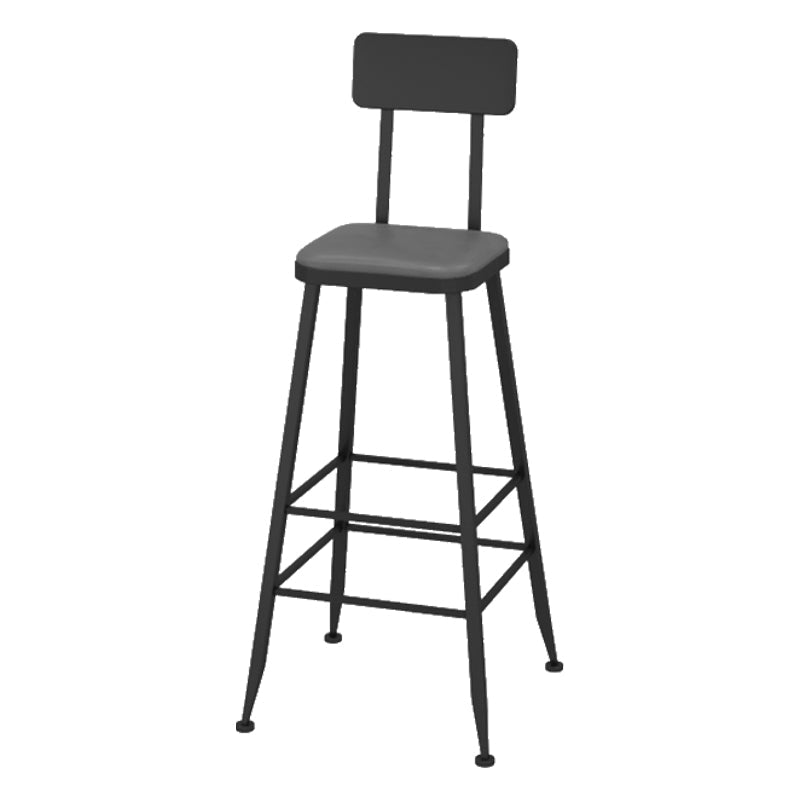 Contemporary Faux Leather Counter Stools Metal Bar Stools for Home Use